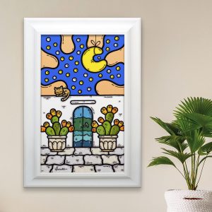 ferrulli, contornismo metafisico, ferrulli store, colore, arte, design, puglia, artista, dipinto, francesco ferrulli, quadro, acrilico, la porta blu, ostuni