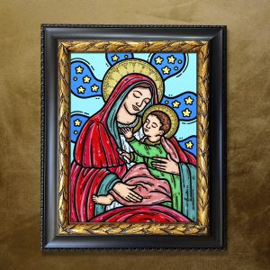 ferrulli, contornismo metafisico, store, colore, arte, design, puglia, artista, dipinto, francesco ferrulli, quadro, acrilico, madonna, santa maria di costantinopoli, acquaviva delle fonti
